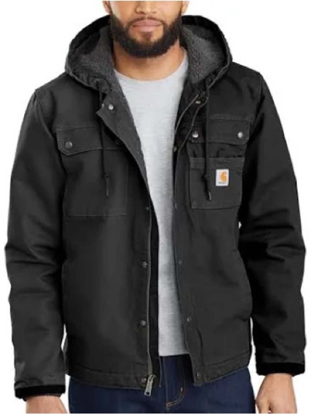Carhartt Men's Black Washed Duck Bartlett Jacket